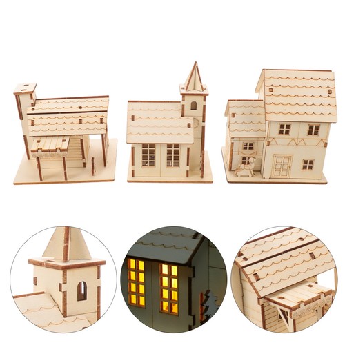 Wooden christmas village house - christmas,