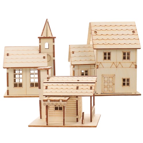 Led lighted wooden - wooden, house
