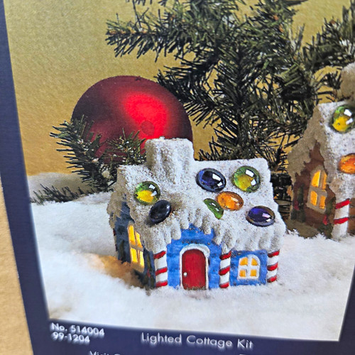 Herrschners lighted cottage - lighted,