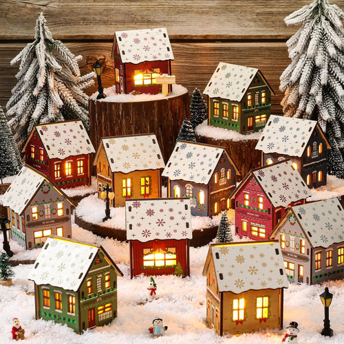 Pcs christmas village set - christmas,