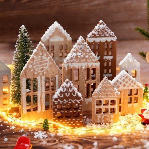 Pcs christmas village houses - pcs,