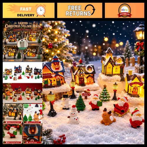 Pcs christmas village - 24, decor